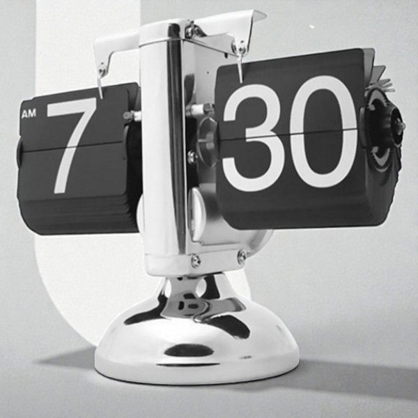아날로그 메탈 플립 시계 인테리어 스탠드 탁상 시계