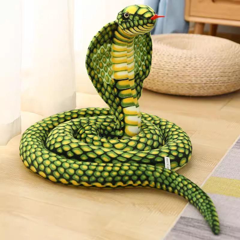 뱀애착인형 대형 집들이 홈플로우 가짜뱀 그린 리얼 옐로우 소형 15cm 80cm - 상세 이미지 4