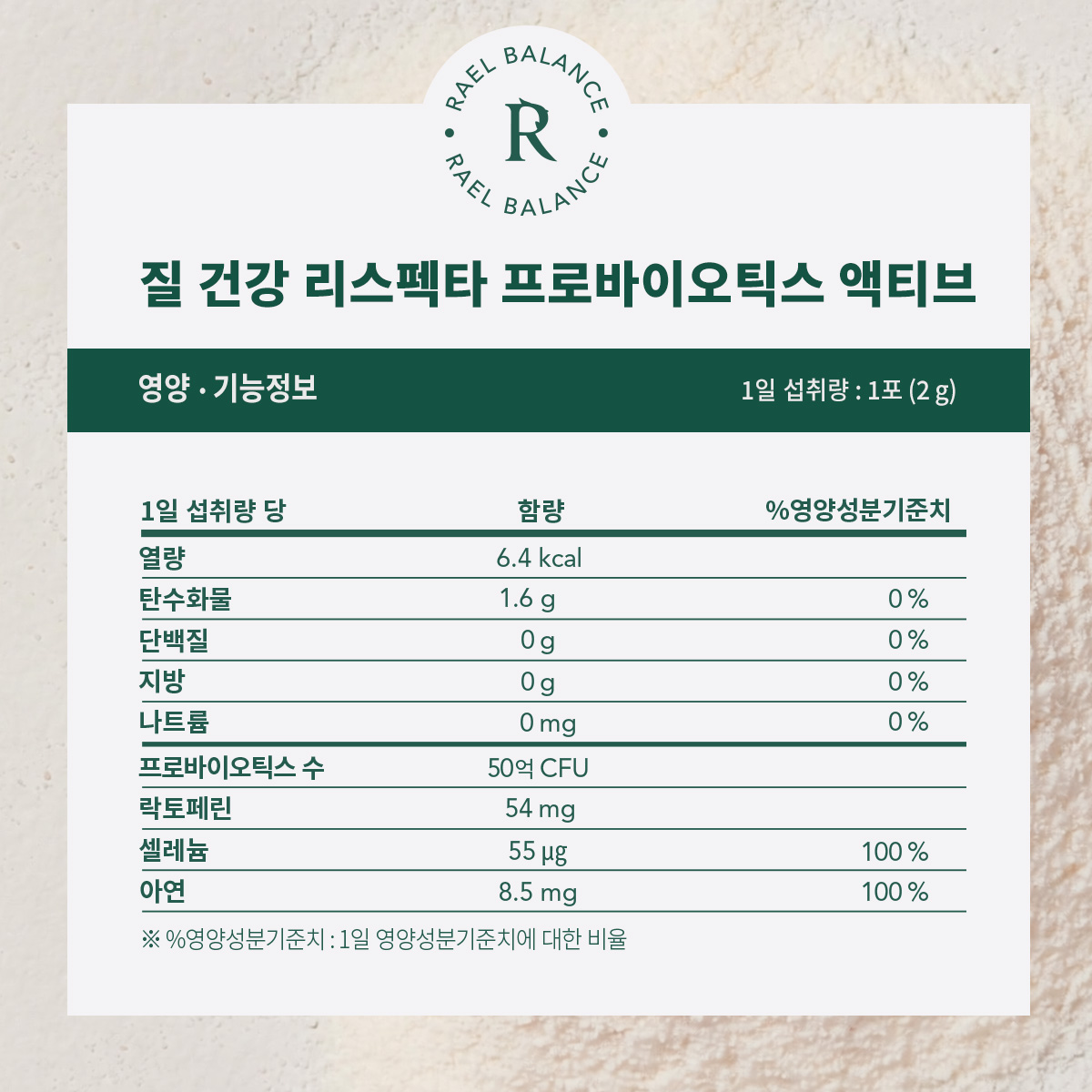 라엘 밸런스 질 건강 리스펙타 프로바이오틱스 액티브 분말 30포, 1개 - 상세 이미지 4