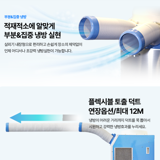 에어렉스 산업용 공업용 코끼리 창고 현장 공장용 2구 에어컨 HSC-2270N - 상세 이미지 5