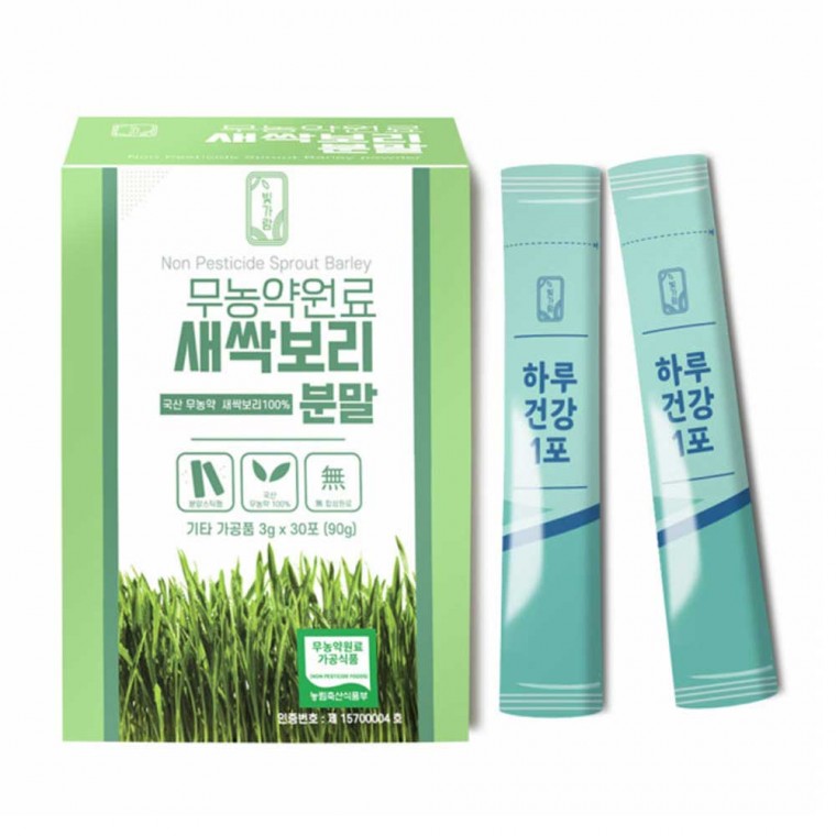 새싹보리분말 스틱 30포 국산 무농약 보리순 - 상품 이미지