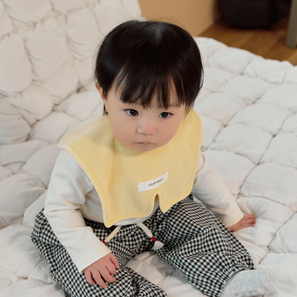 아기 턱받이 신생아 세일러 테리빕 오가닉 빕 침받이 베이비 천연염색 옐로우 - 상세 이미지 2