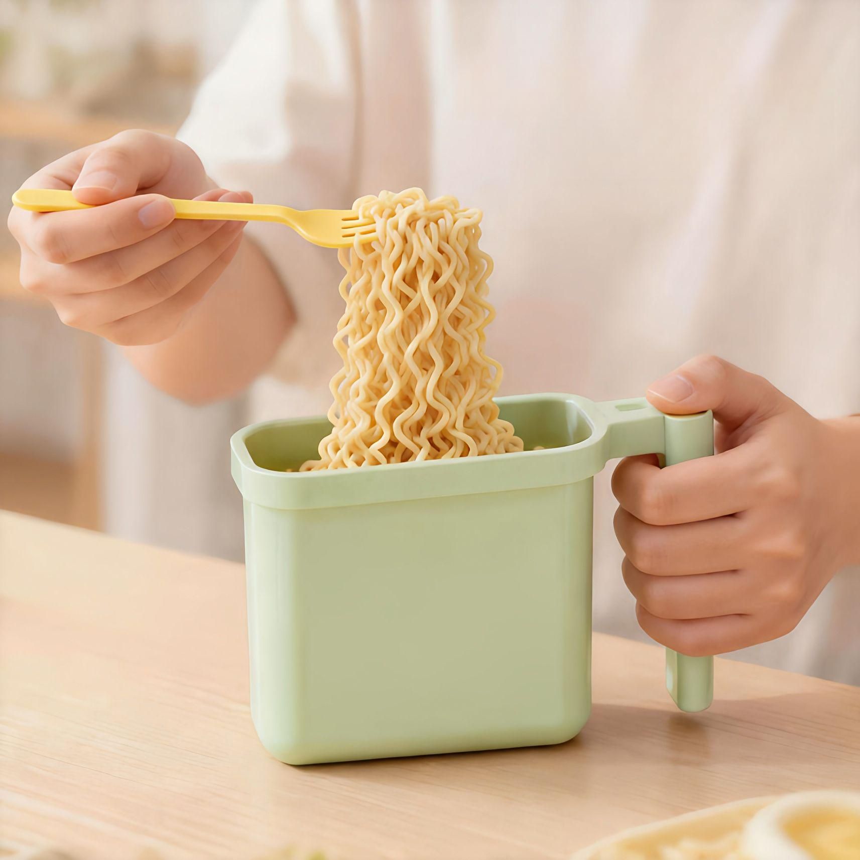 뽀글이라면거치대 즉석라면용기 받침대 만들기 기숙사 자취 베이지화이트 + 마차그린 각 1개 - 상품 이미지
