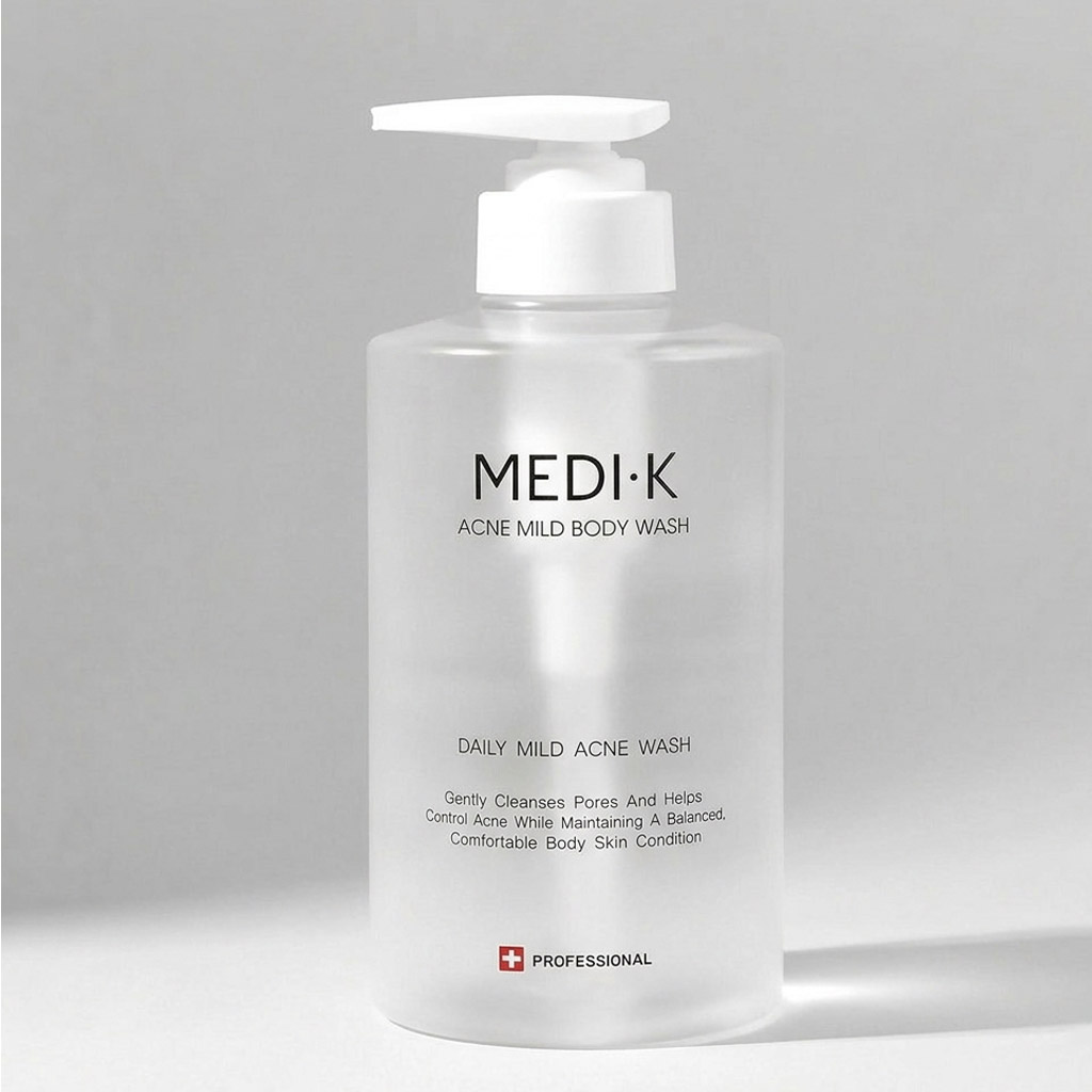 약국입점 메디케이 아크네 마일드 바디워시 대용량 500ml 여드름완화 기능성 트러블 등드름 가드름 좁쌀 닭살 클렌저 제품 이미지
