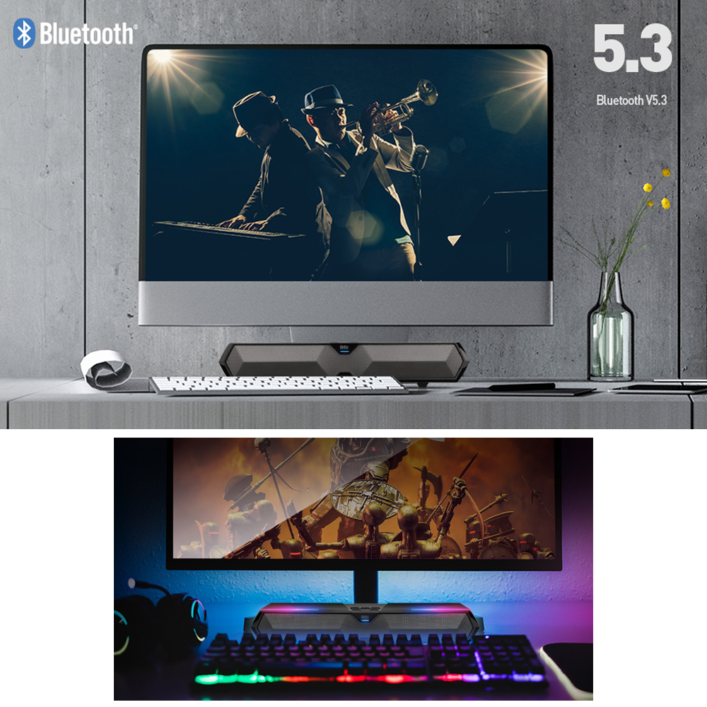 브리츠 게이밍 사운드바 블루투스 5.3 스피커 RGB 무드등 2채널 서라운드 USB전원 - 상세 이미지 3