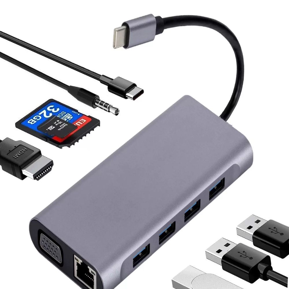 HD 분배기 USB RJ45 4K SD 허브 VGA 유형 도킹 TF 30Hz 어댑터 - 상세 이미지 2