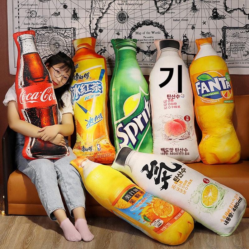 재미있는 쿠션 음료 대형 베개 소파 거실 인테리어 카키콜라 70cm - 상세 이미지 2