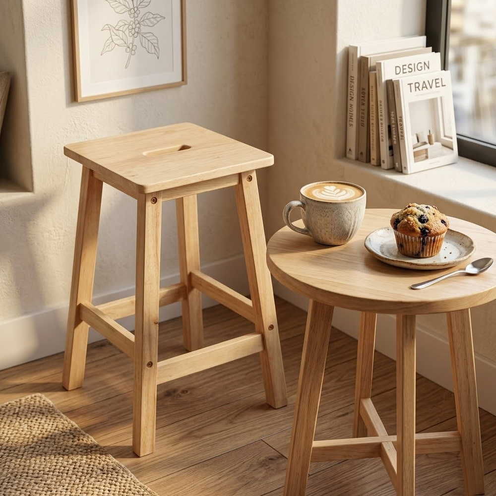사각 원목 홈바의자 높은 키높이 바테이블 스툴