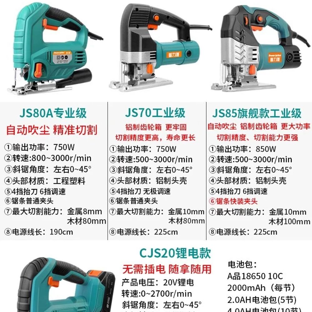 무선 충전 직소기 FJS 직소 종이상자 패키지톱날 충전직소 기본 직소 JS80A 툴 - 상세 이미지 2