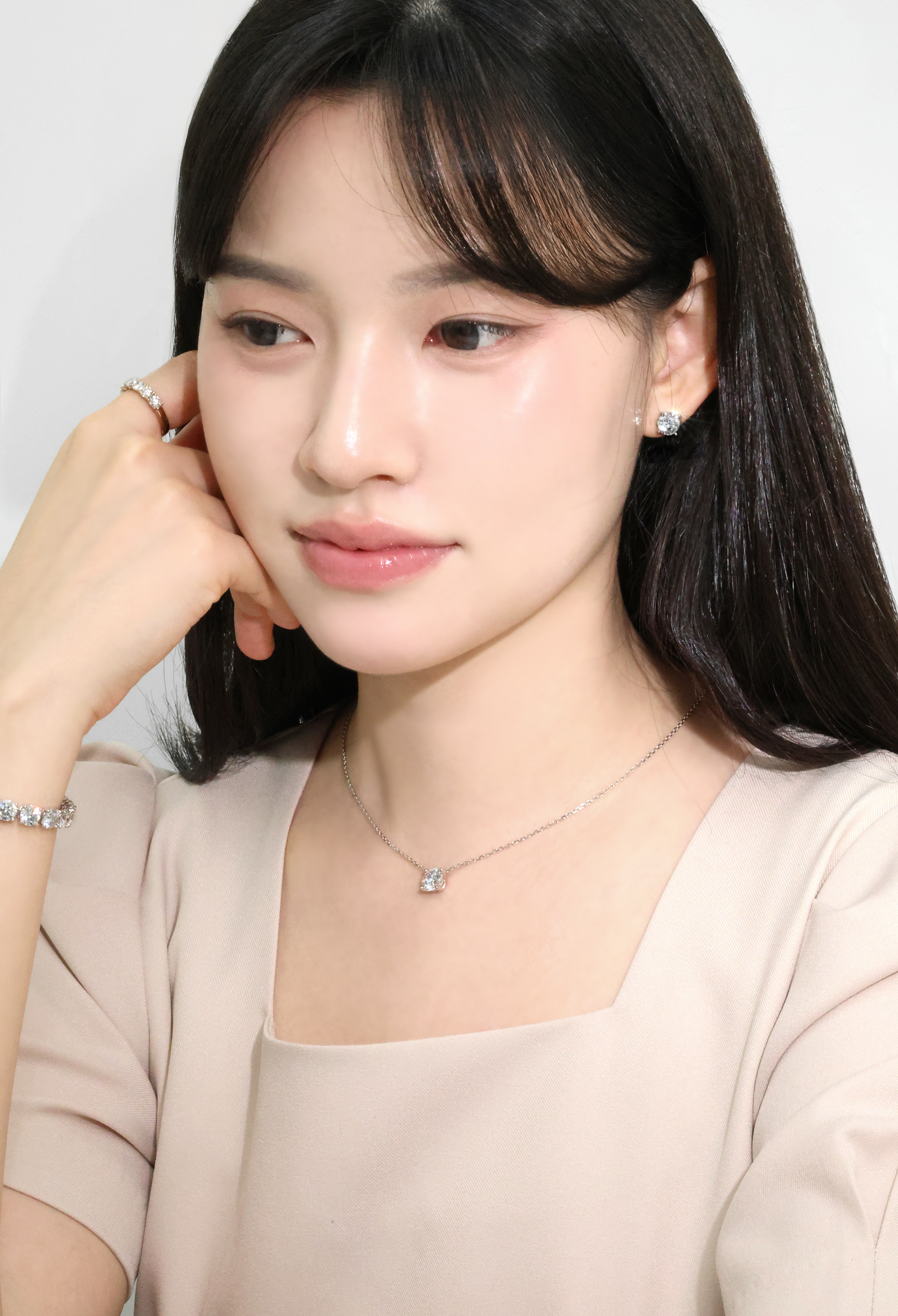 2캐럿 랩다이아 목걸이 일체형 4프롱 IGI 랩다이아몬드 D컬러 14k 18k - 상세 이미지 2