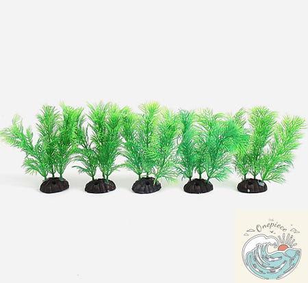 MugiwaraOEM 우솝상점 수족관 꾸미기 인조수초 5p 12cm 물고기집 리얼한 안전한소재 인공식물 물생활