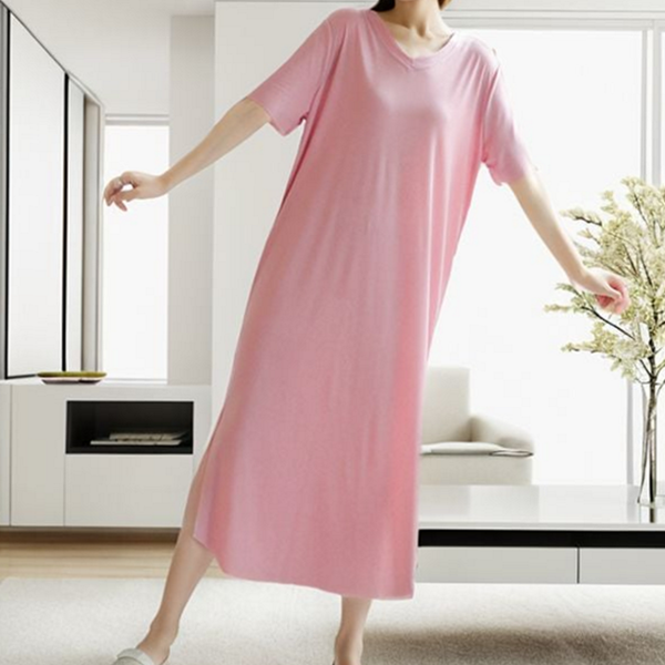 데일리 여성 롱 원피스 민소매 여성 브이넥 원피스 아이스 플리츠 - 상품 이미지