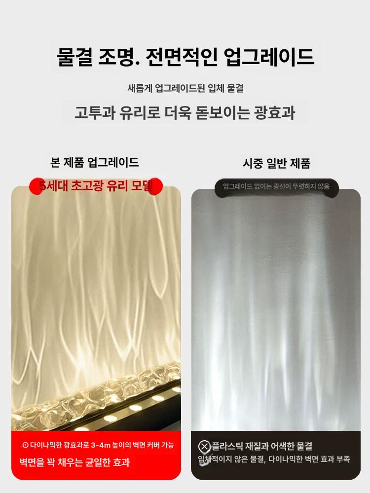 무드등 오로라 화이트 바다 조명 1단 LED 불멍 삼색 라이트 83cm - 상세 이미지 2
