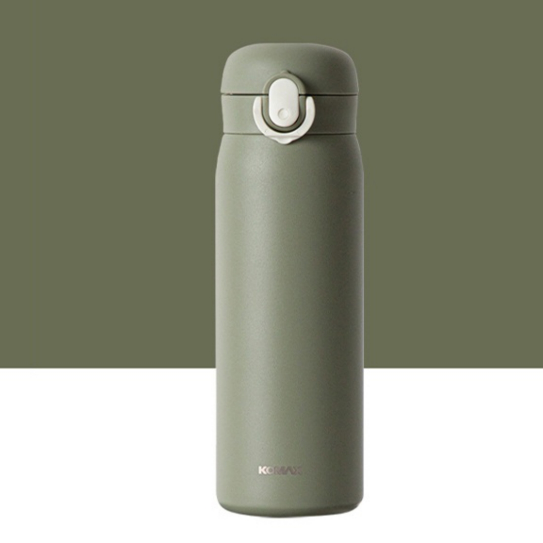 원터치 텀블러 가벼운 산책 카페 초등학생 차량용 캠핑 보온보냉 텀블러 450ml, 코멕스 올리브그린 - 상품 이미지