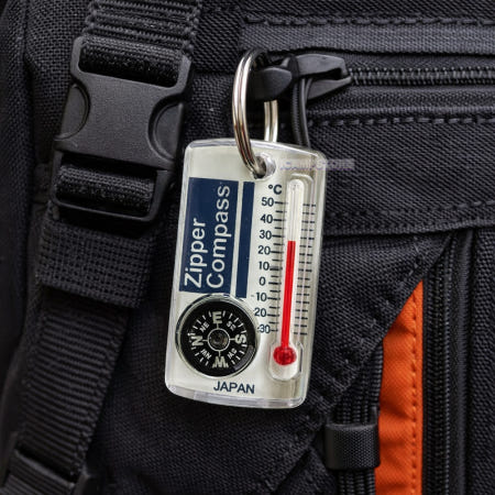 YCM 일본 YCM 키링 온도계 백패킹 온도계 측정 나침반 휴대용 지퍼콤파스