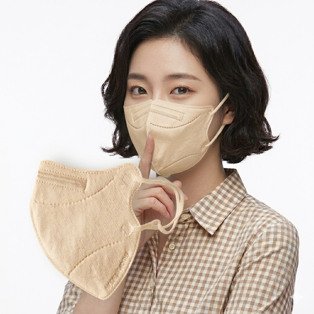 KF94마스크 새부리형 귀편한 보건용 마스크 L(대형), 베이지, 100개 - 상세 이미지 5