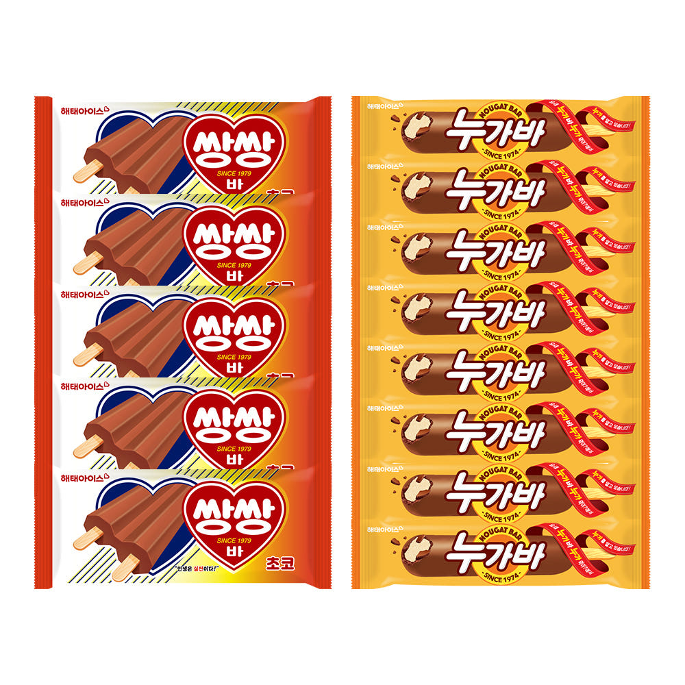 해태아이스 쌍쌍바 초코 20개입 + 누가바 20개입 총 40개입 골라담기 아이스크림