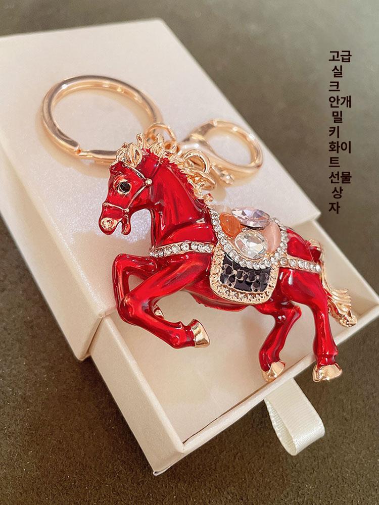 몽드올 병오년 말의해 개업선물 양면 붉은말 인테리어 벨 양면 레드호스 행운 카드 벨 - 상세 이미지 4