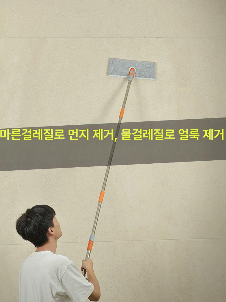 장대 걸레 밀대 청소 와이퍼 창문 3m 외벽 표준 1.3m 천 1개 칸막이봉 2개 - 상세 이미지 2