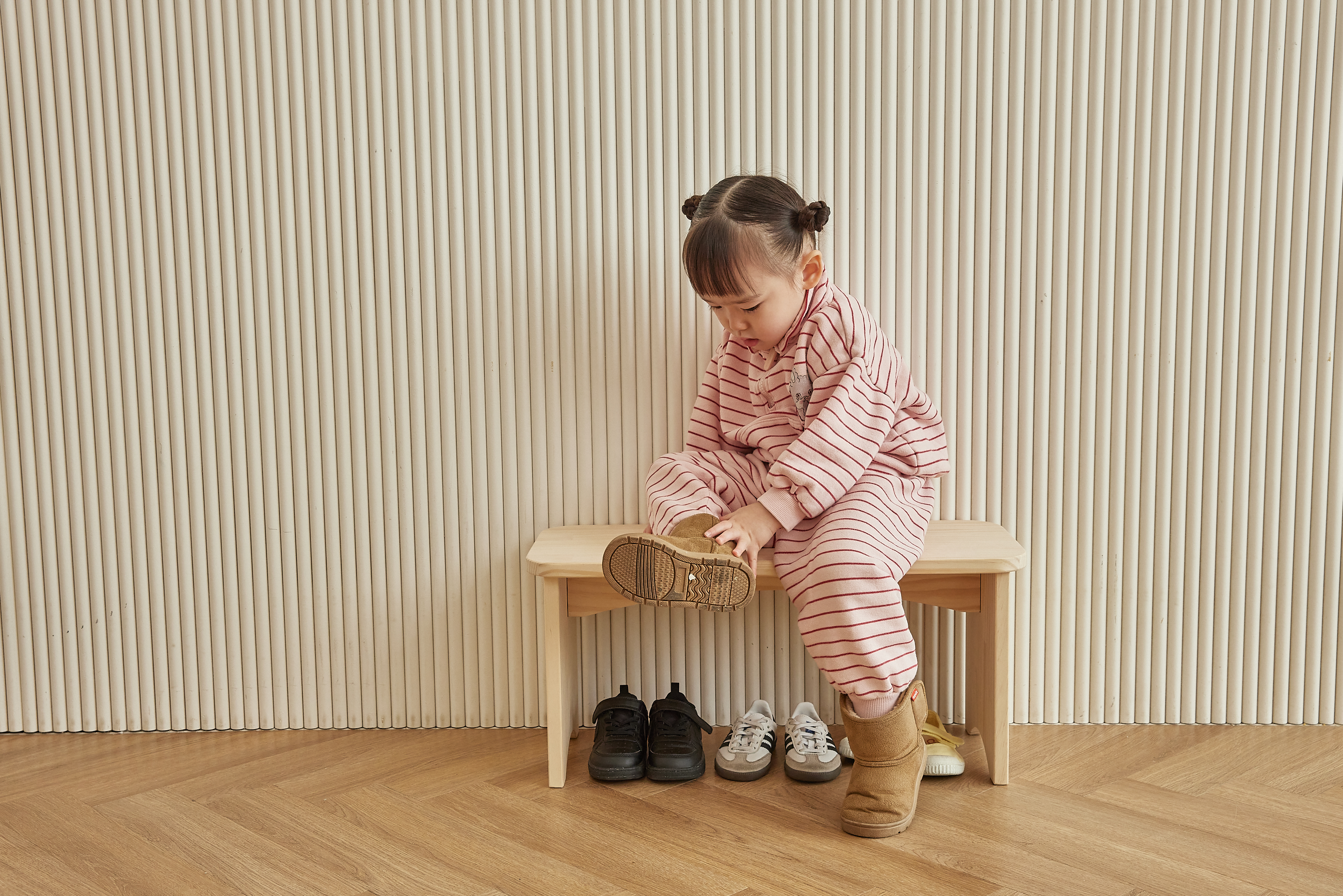 라떼파파 친환경 소나무 원목 현관 신발장 벤치 슈벤치 1단