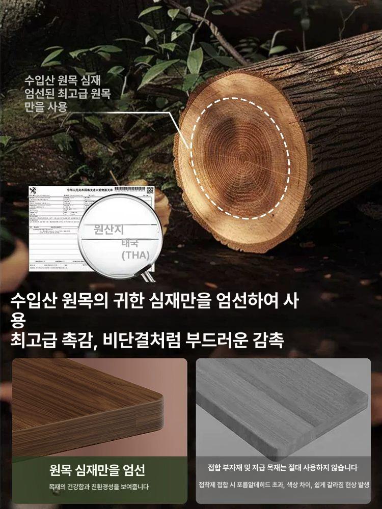 원목 모니터 받침대 USB 서랍 수납형 월넛 60x30x14 - 상세 이미지 3