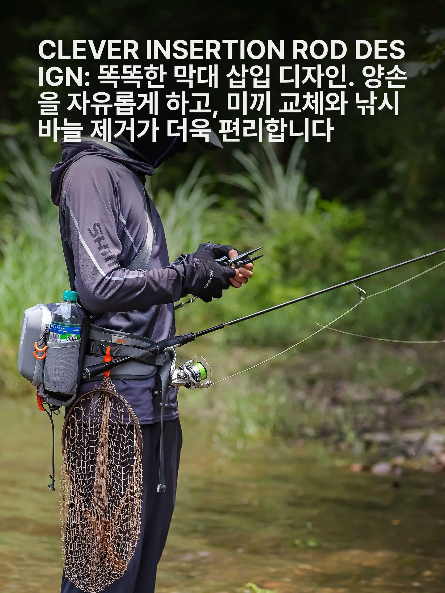 다기능 방수 낚시 가방 허리 어깨 숄더백 그레이 5L - 상세 이미지 4