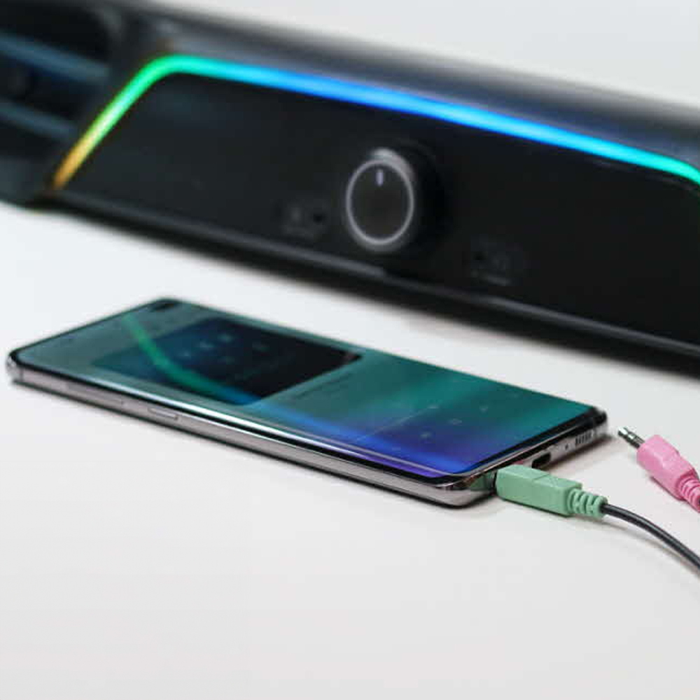 브리츠 2채널 USB 스테레오 사운드바 스피커 LED RGB 조명 PC 노트북 게이밍용 - 상세 이미지 3