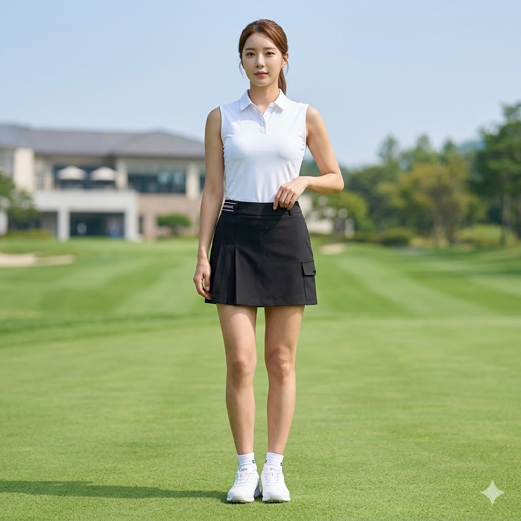 볼빅 여름 여성 골프웨어 플리츠 A라인 골프 치마 - 상세 이미지 2