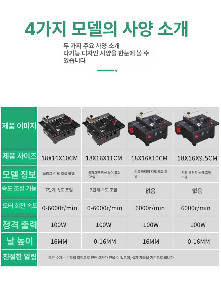 미니 탁상 테이블톱 테이블 작업대 소형 테이블쏘 정밀 가정용 나무 작업용 머신 공방 - 상세 이미지 4