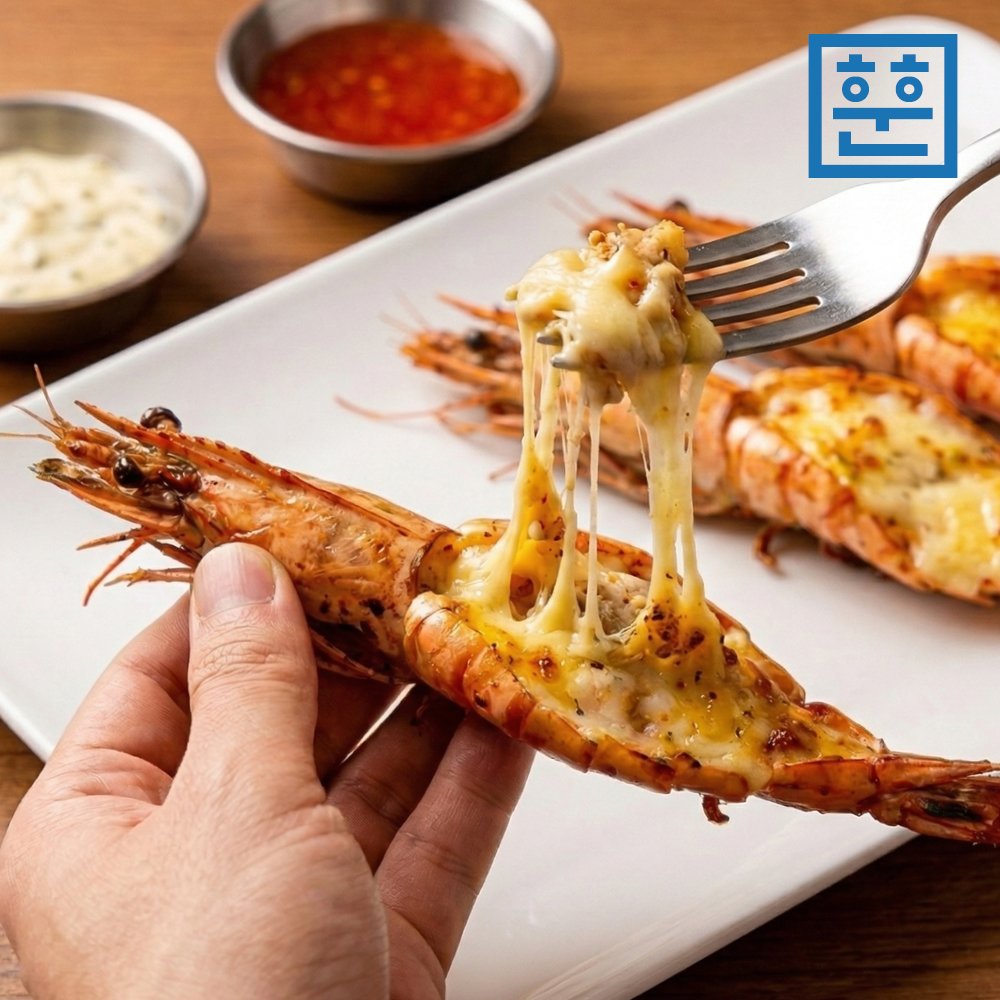 블랙타이거 치즈 쉬림프 캠핑용 간편 새우구이 대하 - 상세 이미지 2