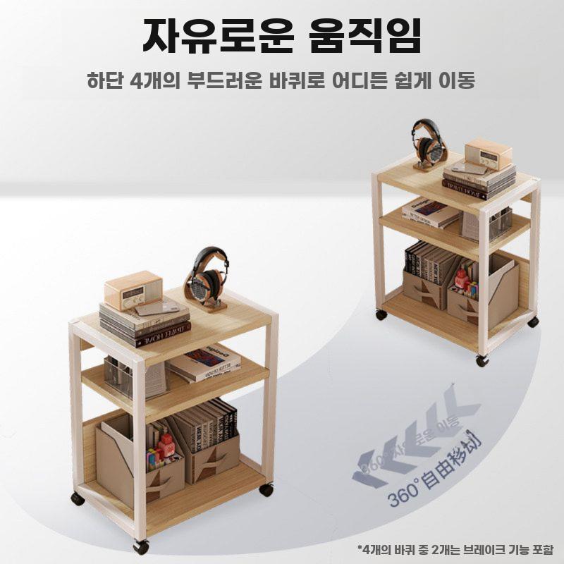사이드 수납장 이동식 정리대 사무용 컴퓨터 선반 2단 - 상세 이미지 2