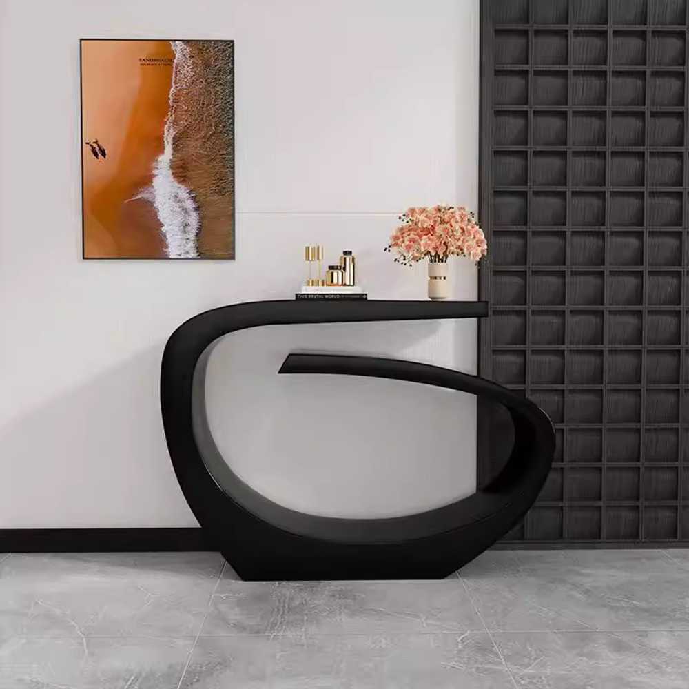 모던 콘솔 현관 복도 테이블 심플 선반 장식장 비정형 100x30x85cm - 상세 이미지 4