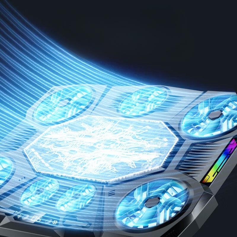 노트북쿨링거치대 1냉각판 4쿨링팬 5단조절가능 15-21인치 게이밍 RGB LED 라이트 - 상세 이미지 2