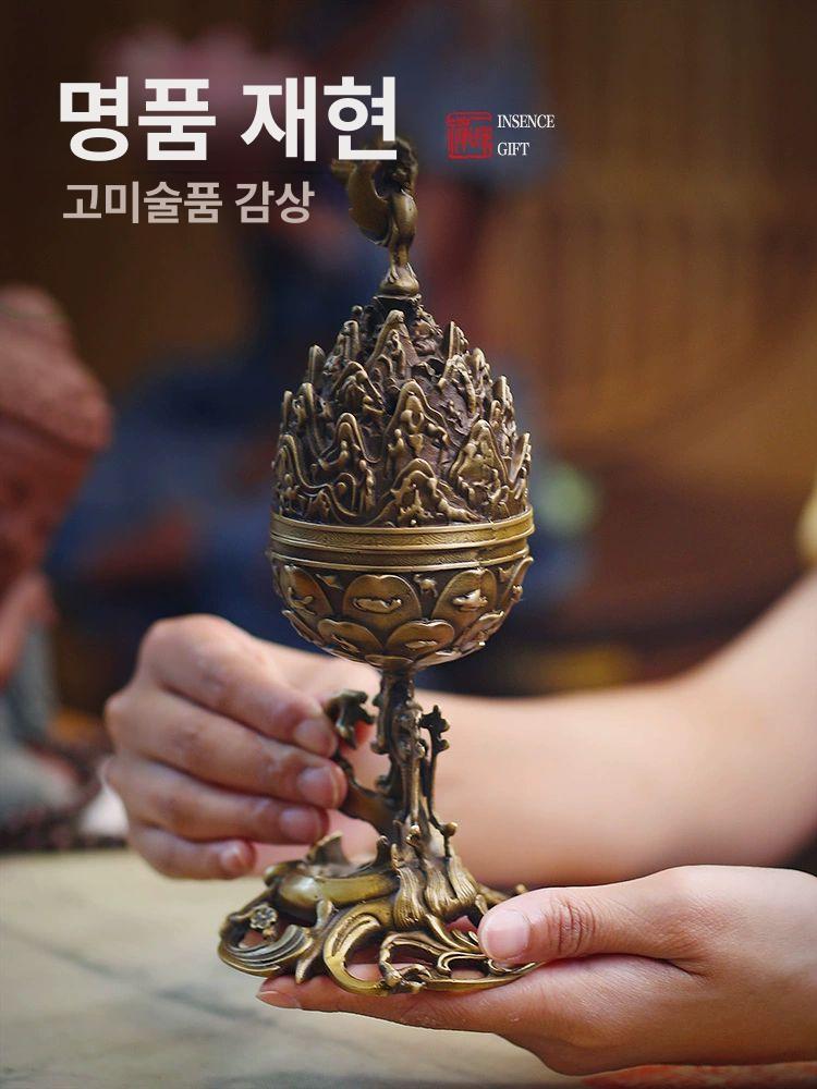 금동대향로 금동향로 백제 고급 외국인 선물 엔틱 내추럴 + 난자산 - 상세 이미지 3