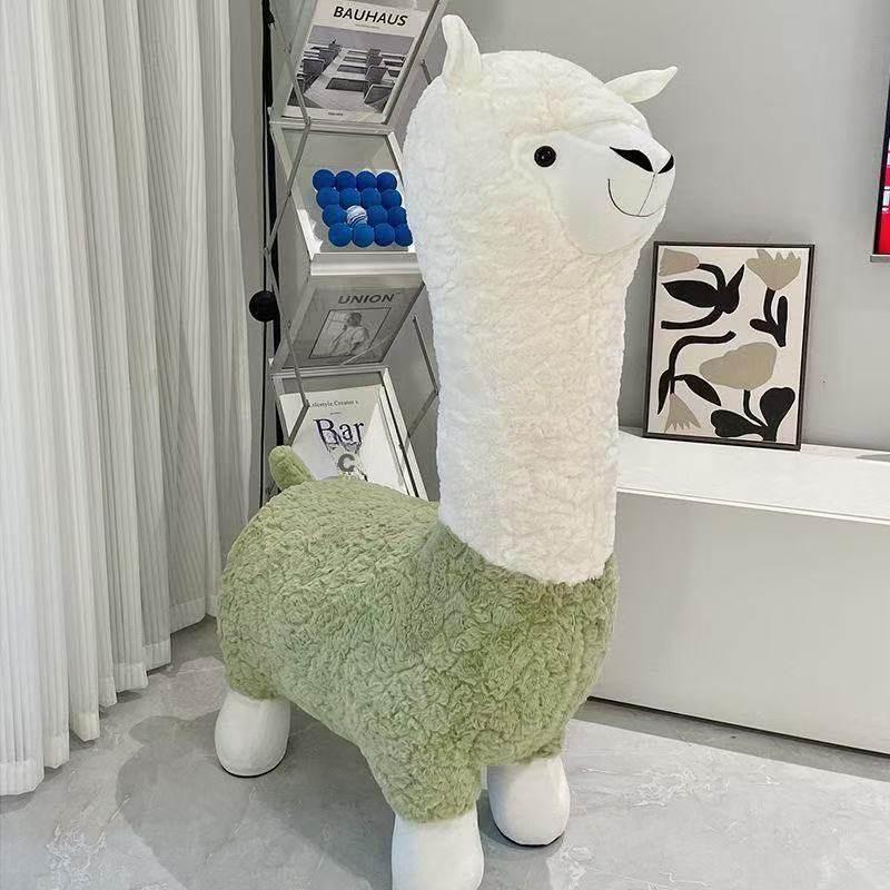 대형 동물 스툴 인형 키즈방 장식 알파카 오브제 거실 110cm 브라운 - 상세 이미지 3