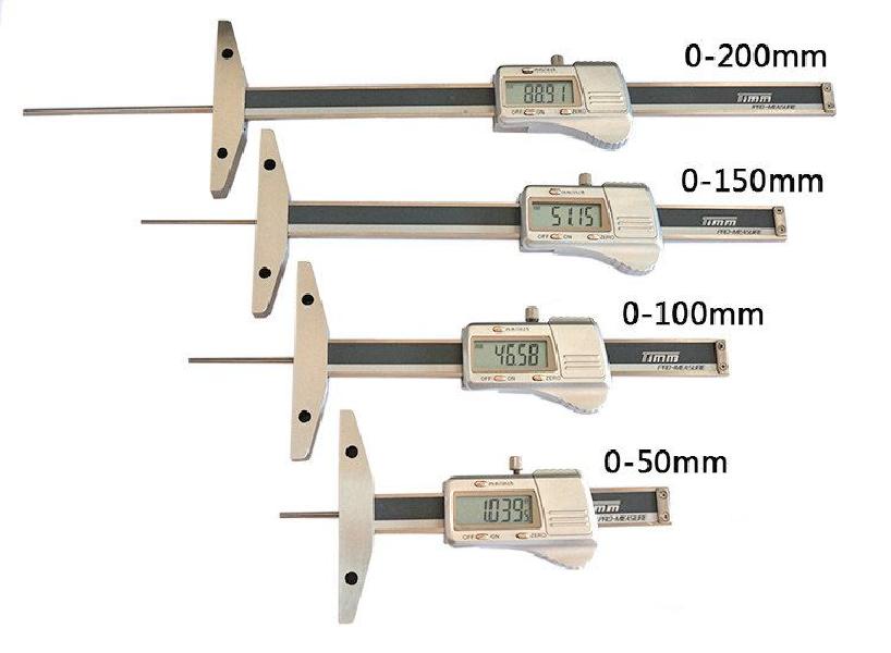 정밀 버니어 캘리퍼 디지털 깊이 게이지 금속 하우징 0-100MM 플랫 헤드 직경 2MM - 상세 이미지 4