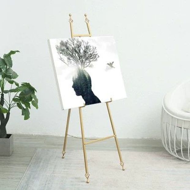 액자 거치대 이젤 사각관 미술관 화실 웨딩 결혼식 골든옐로우 소형 115x43cm - 상세 이미지 5