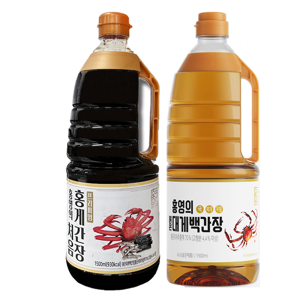 홍영의 프리미엄 홍게간장1.5L,붉은대게 백간장1.5L, 어간장 중 택1 상품 이미지