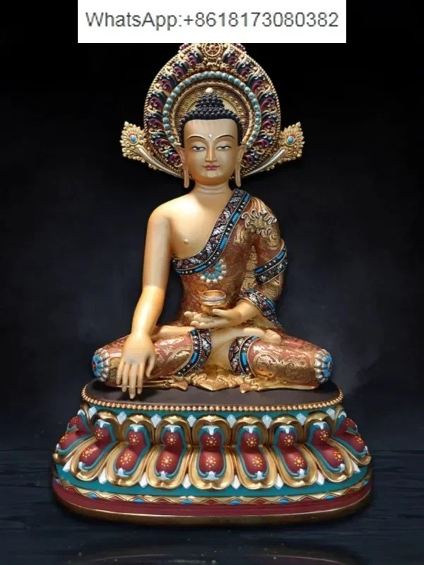 보라색 연꽃 수공예 그림 석가모니 여래 황금색 재물신 잔발라 생명 7인치 10인치