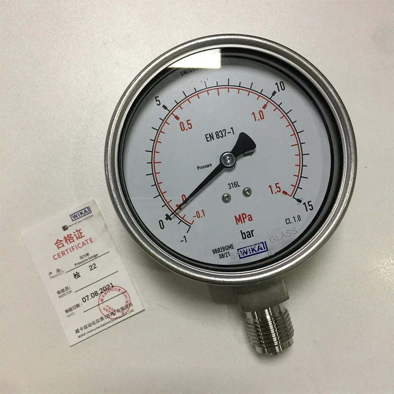 독일 WIKA 올스틸 압력계 232.50.100 -1-15BAR Radial G1/2B 직경 100MM