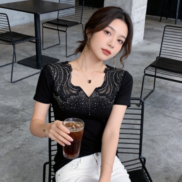 라인댄스복 상의 여성 라틴댄스복 줌바 사교 반짝이 긴팔 댄스티 연습복 - 상세 이미지 2
