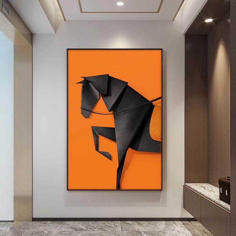 북유럽 모던 말그림 화이트 브라운 대형 추상 입체 캔버스 액자 프리미엄 블랙 프레임 거실 - 상세 이미지 2