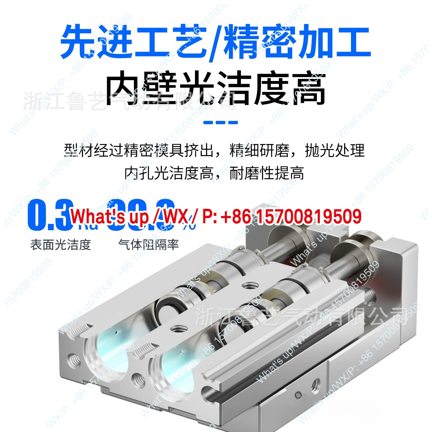 이중축 원형 볼 정밀 슬라이드 실린더 HLQ HLQL6 8 12 16 20 25