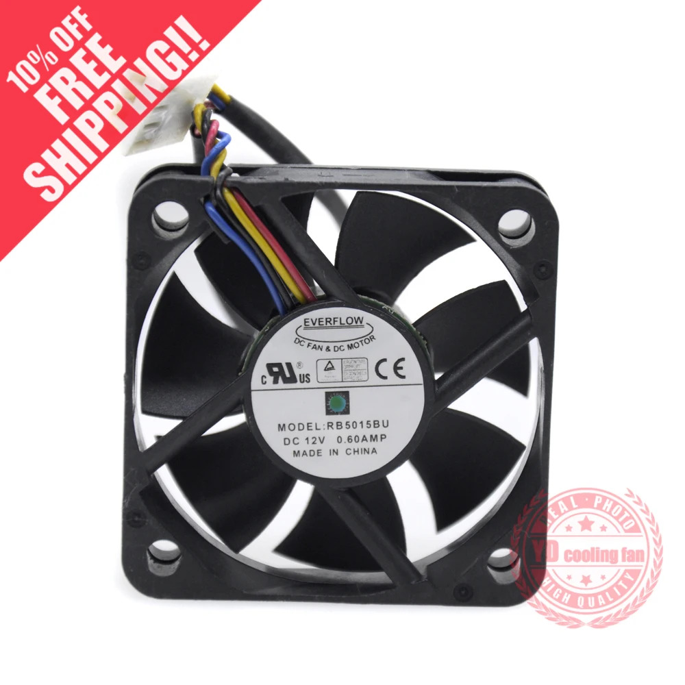 JFG For EVERFLOW RB5015BU 5015 12V 4PIN PWM 온도 제어 5CM 냉각팬