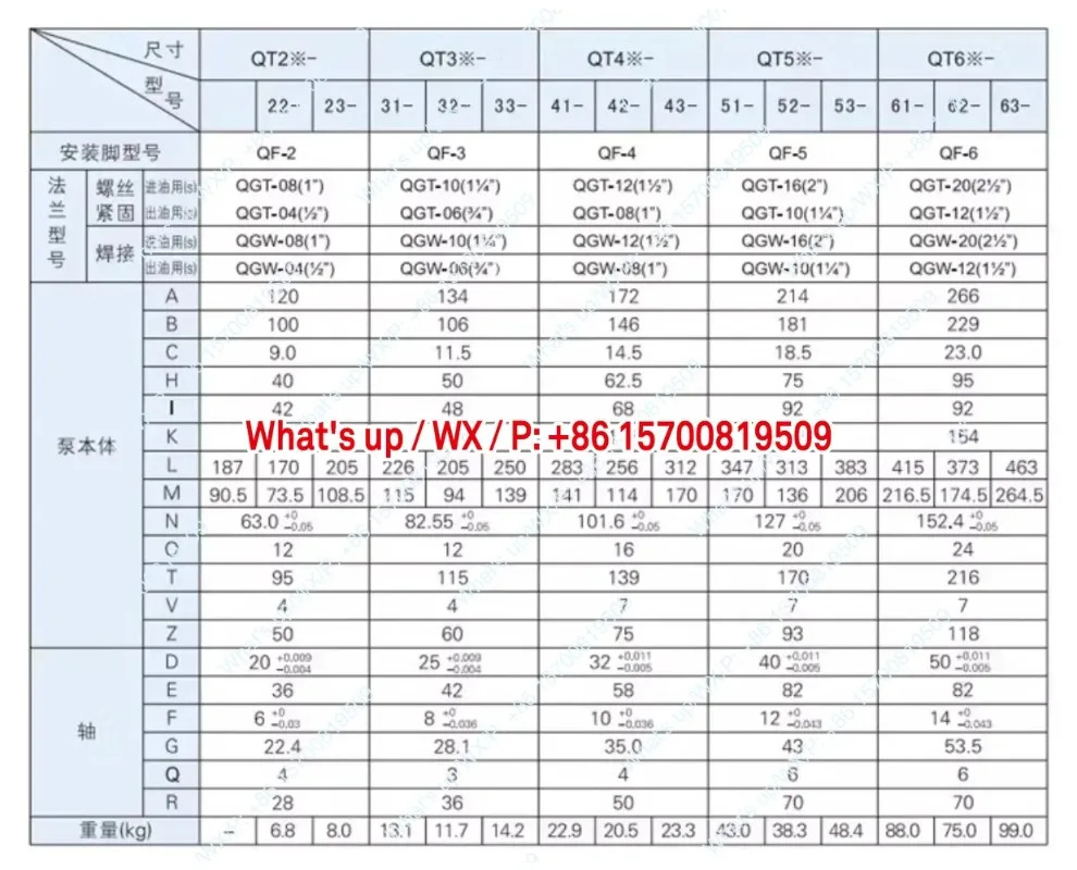 기어 펌프 QT23-8F-Z 유압 오일 QT43- 20/25/31-A QT33-10-A
