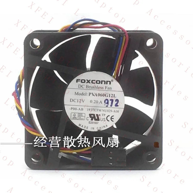 FOXCONN PVA060G12L 12V 0.20A 6CM 6025 4선 PWM 냉각팬