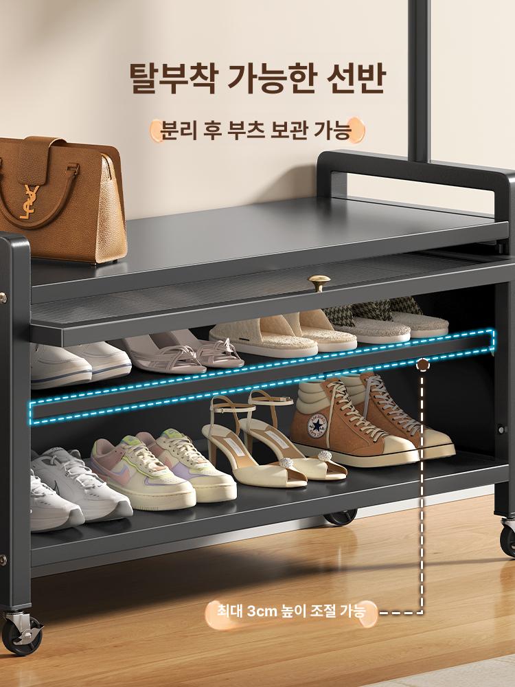 스마트행거 가방걸이 스탠드 옷걸이 코너 A 조립식 현관 80cm 무광블랙 - 상세 이미지 3