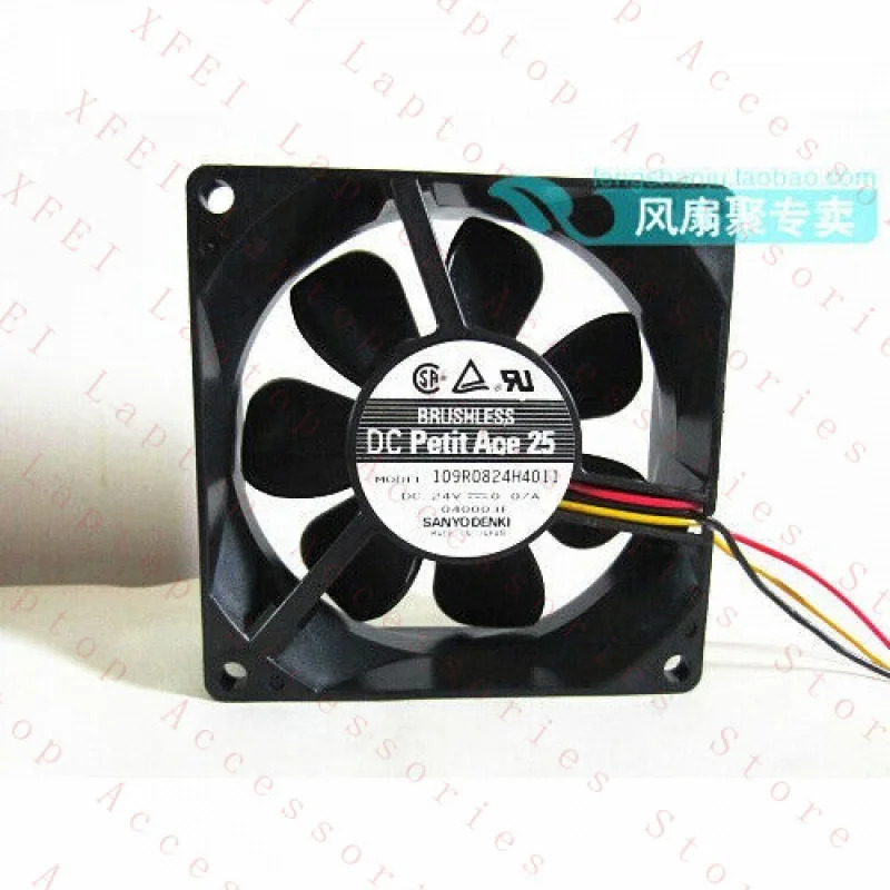 C 109R0824H4011 8cm 8025 24V 0.07A 3선 인버터 냉각팬  A613