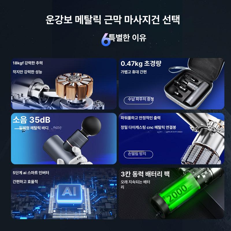 미니 근육 마사지기 휴대용 소형 근막 j2 피트니스 추천 풀메탈 바디 파워 무브러시 - 상세 이미지 2