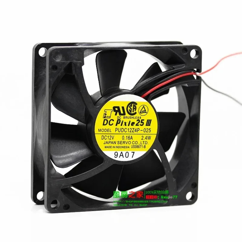 JFG 서보PUDC12Z4P-025 24V 0.16A 이볼 베어링 8CM 8025 고풍량 냉각팬